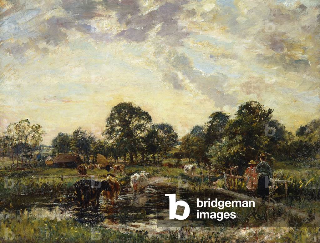 Überqueren des Ford, (Öl auf Leinwand)