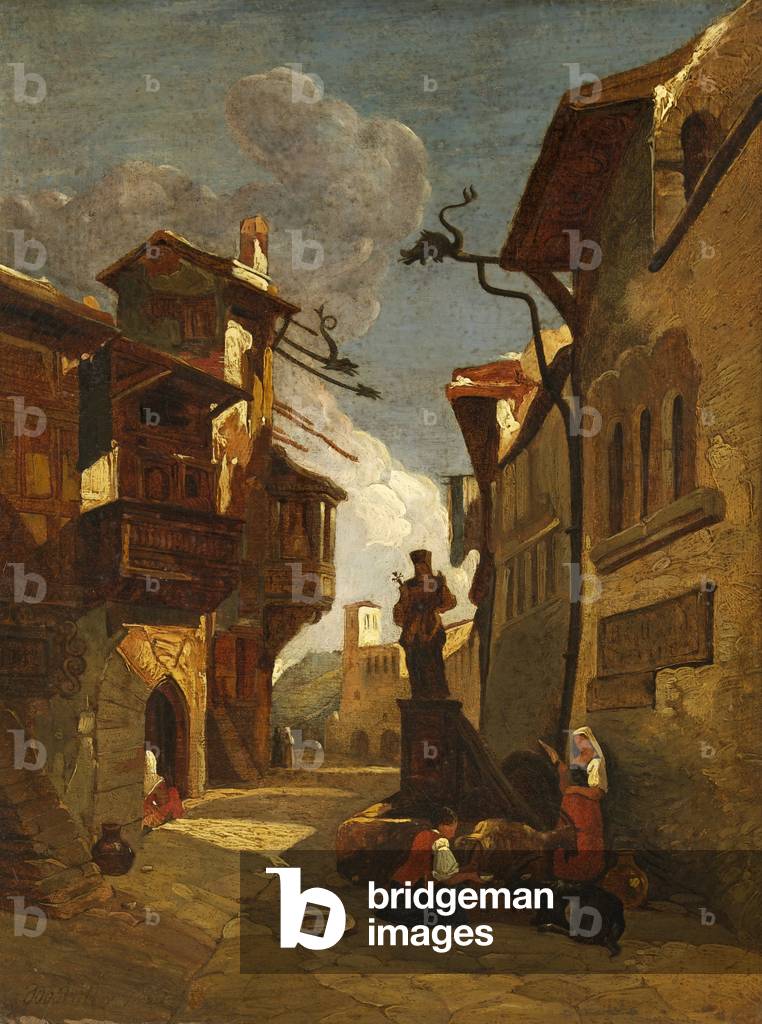 Bild von Gemälde "Italian Street Scene" 1838 von William James Muller