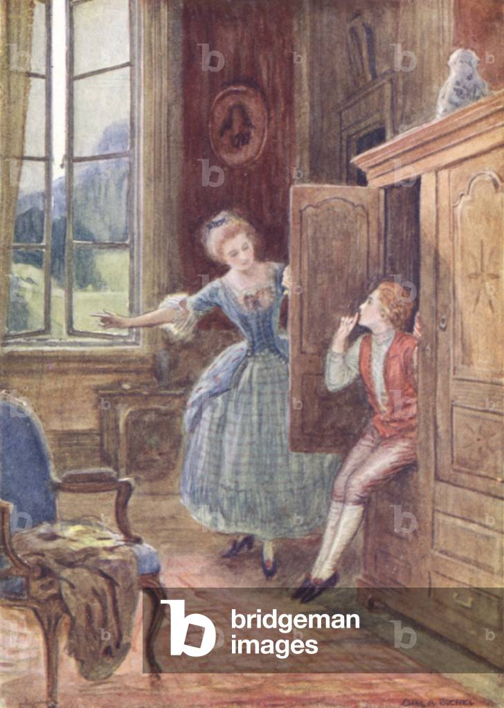 Cherubino uscito da Susanna, Nozze Di Figaro (color lito)