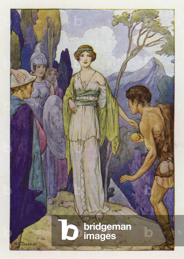 Le Jugement de Paris (couleur litho) par Harry George Theaker