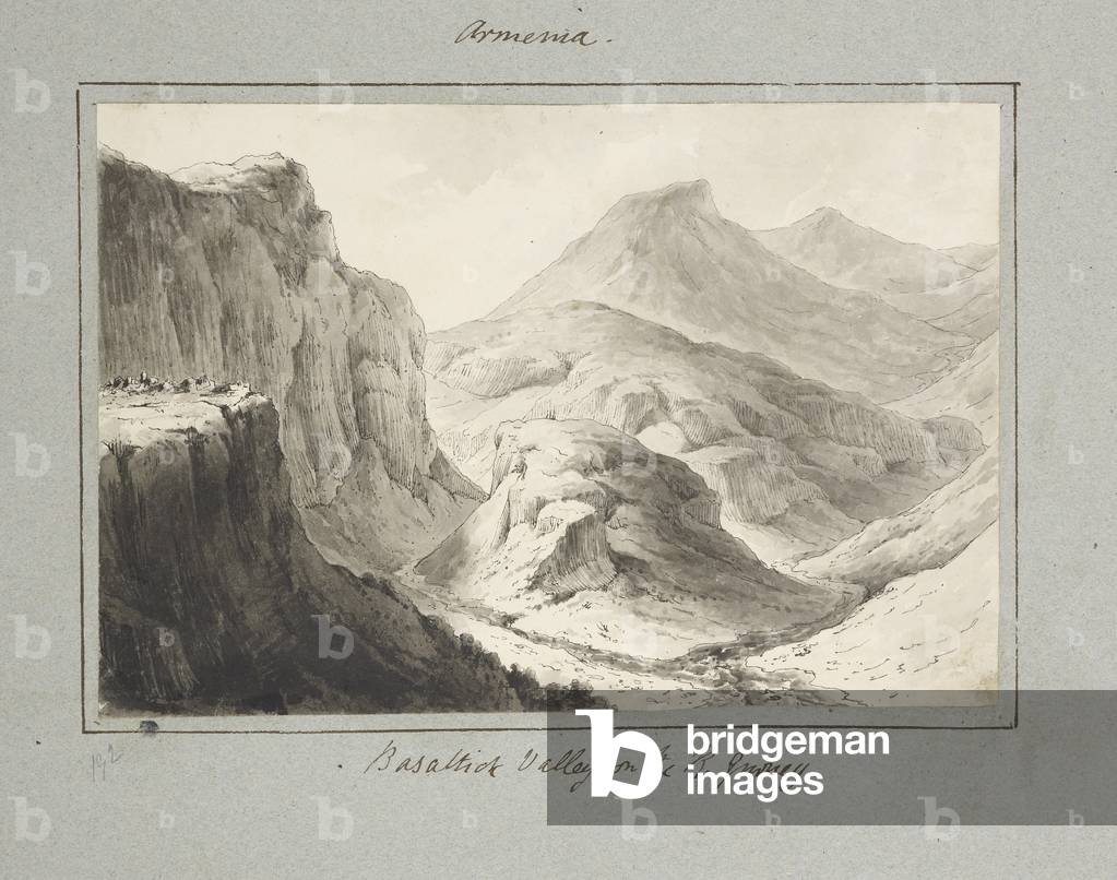 "Illustrazioni di viaggi in Medio Oriente e in Europa orientale. Armenia. Montagne."