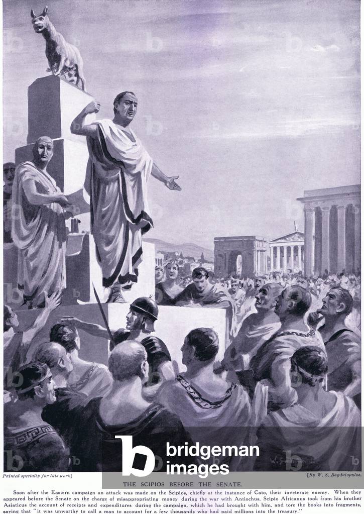 Image of Print depicting Scipios before the Senate by William Spencer Bagdatopoulos, b/w