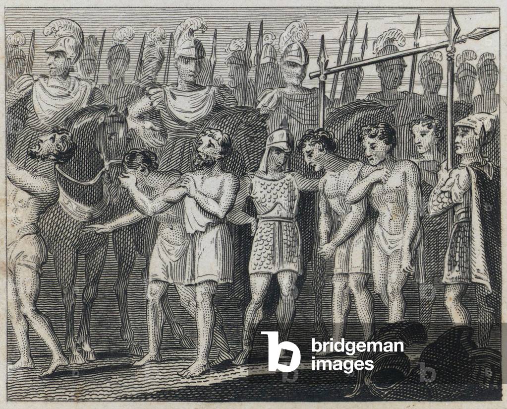 Samnites causing the Romans to pass under the yoke (engraving) by English Artist