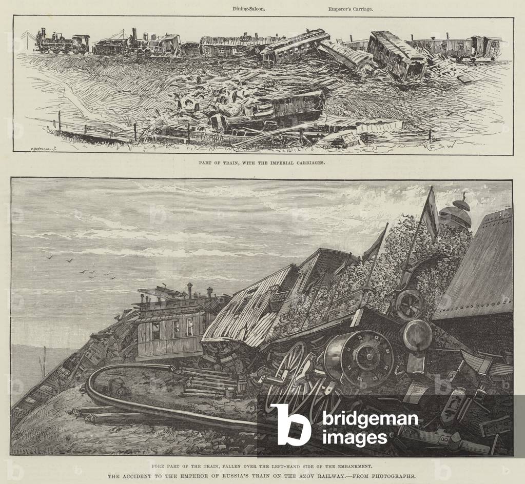 Image of The Accident to the Emperor of Russia's Train on the by Wright ...