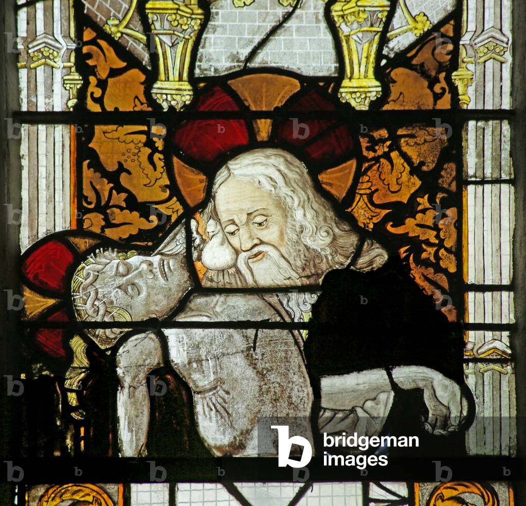 Image of Window depicting the Trinity (stained glass) by French School