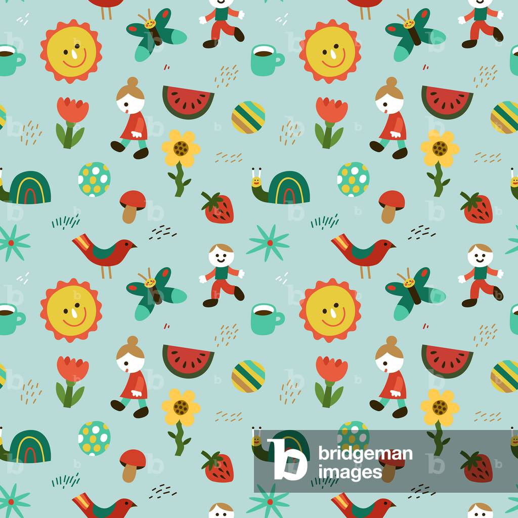 Seamless pattern, 2018 (vector graphic)