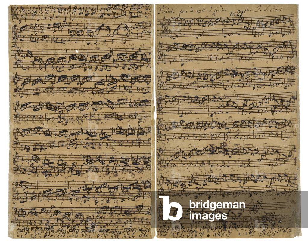 Image of Drawing depicting Prelude 1735 by Johann Sebastian Bach, b/w