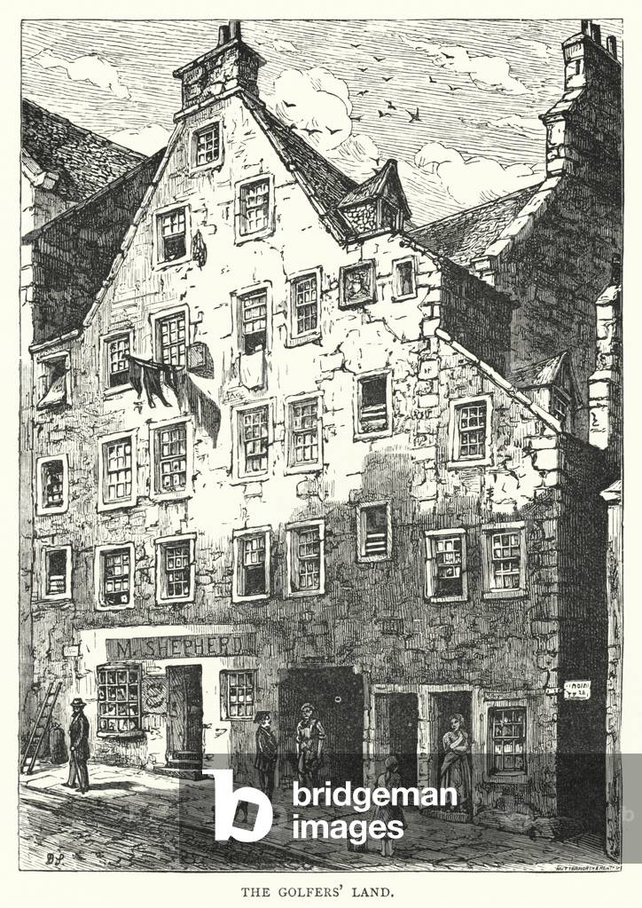 The Golfers' Land (engraving) by English Artist, b/w