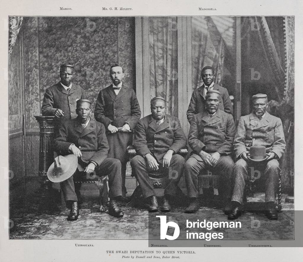 "“Die Swasi-Abordnung an Königin Victoria”. Foto von Russell & Söhne"