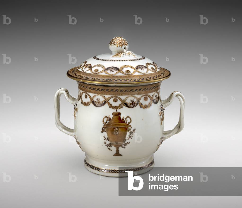 Zuckerdose aus einem Dinner- und Dessertservice, um 1800-1810 (Porzellan)