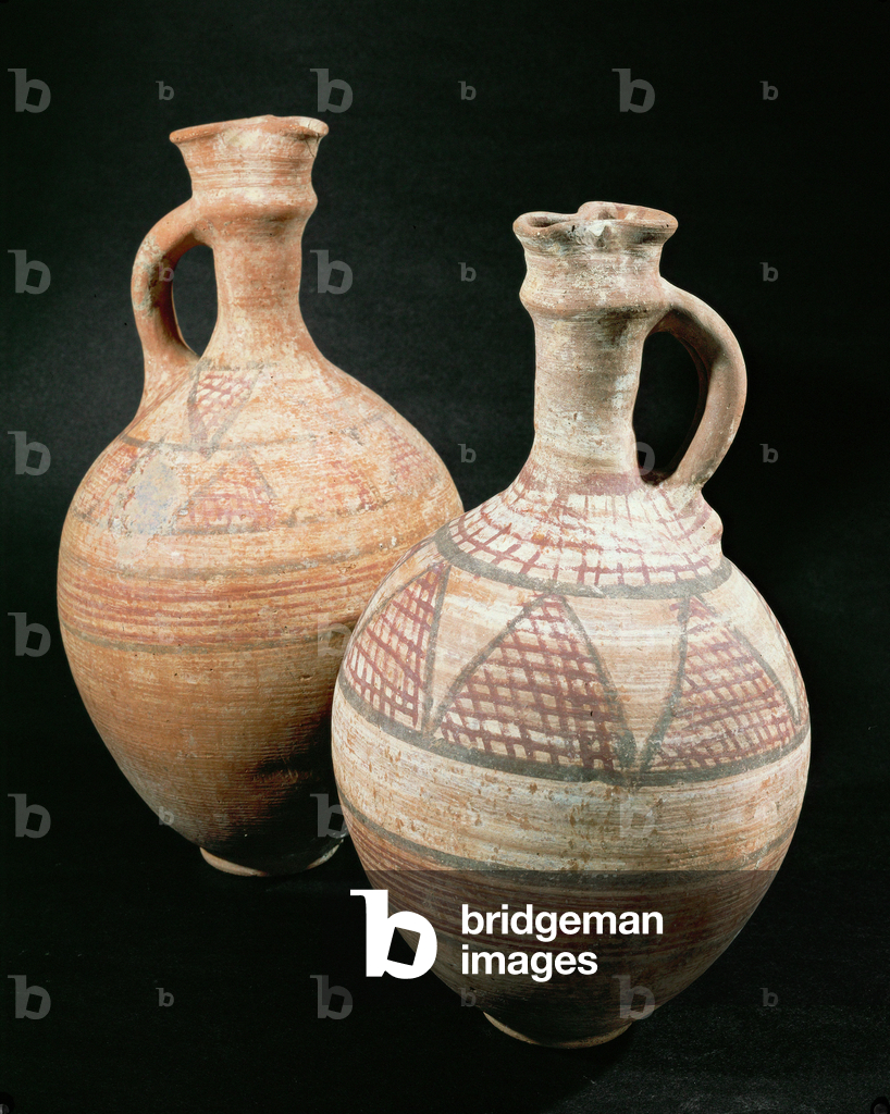 Due vasi con decorazioni. Influenza nord-siriana (ceramica)