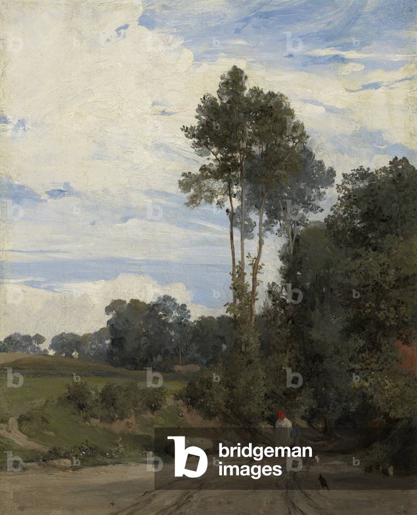 Corsia al villaggio (olio su tela)