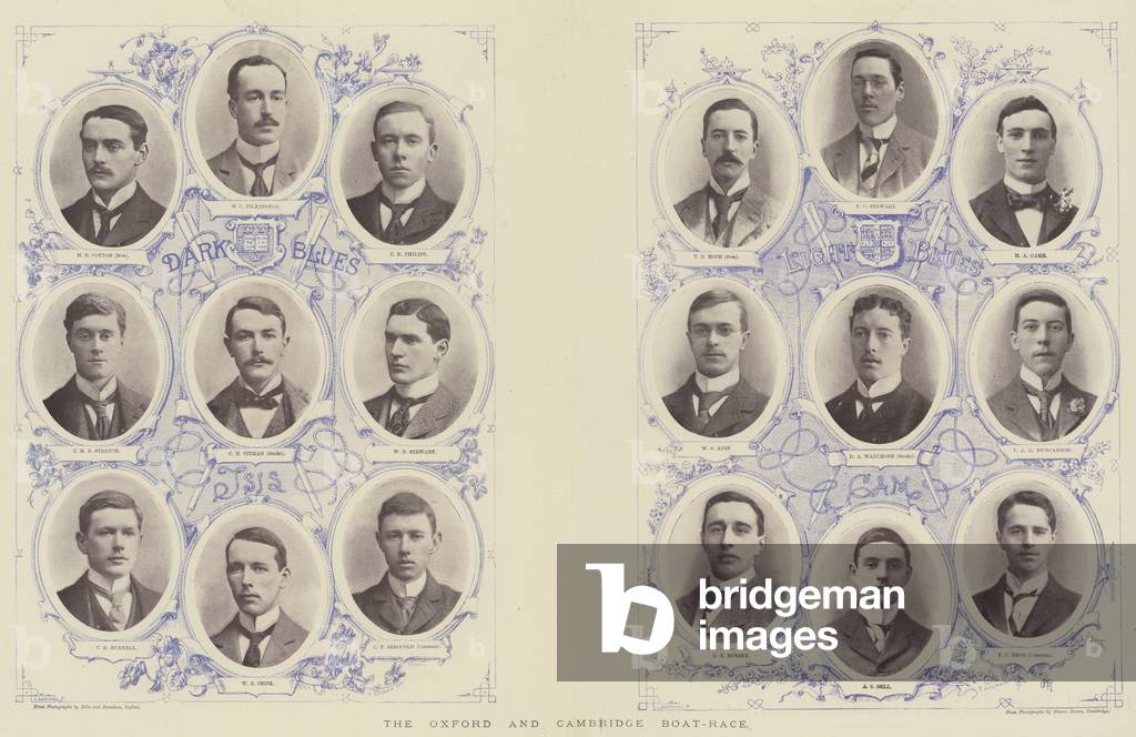 Bild von Fotografie "Die Bootsregatta von Oxford und Cambridge (s/w Foto)" 1895 von English Photographer