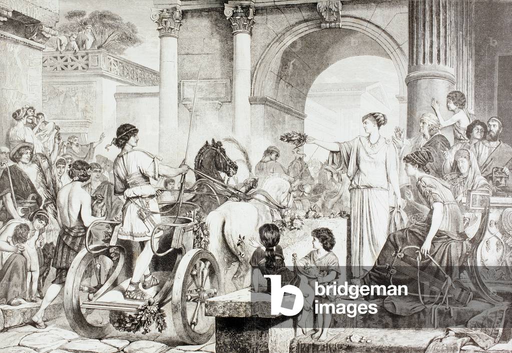 Image of The end of the Chariot Race at the Olympic Games by European ...