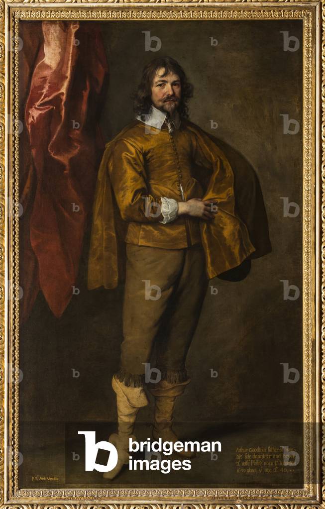 Bild von Gemälde "Porträt von Arthur Goodwin" 1639 von Anthony van Dyck, b/w