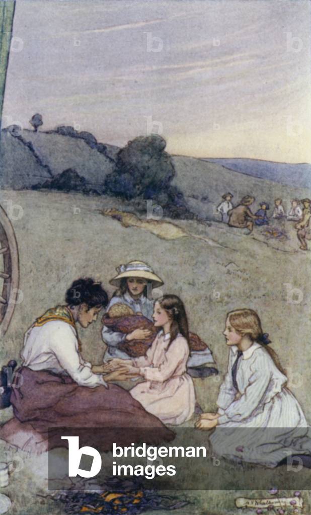 Scena da The Slowcoach, di Edward Verrall Lucas (colore lito)