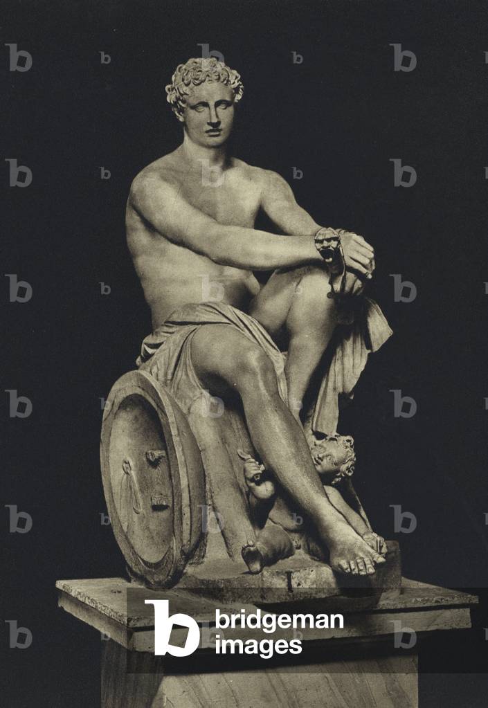 Museo del Palazzo di Piombino, Marte che riposa, capolavoro di Lisippo (foto b/n)