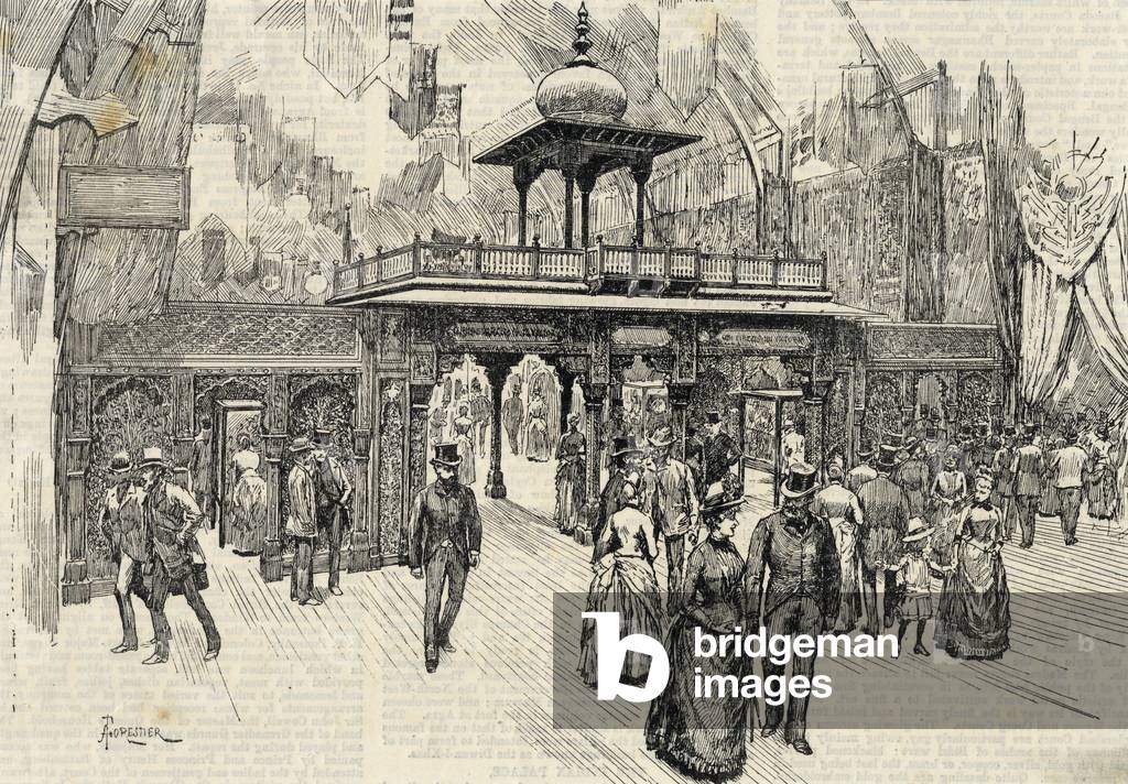 Esposizione coloniale e indiana, Londra, Inghilterra: Viale Centrale della Sezione Indiana, 1886.