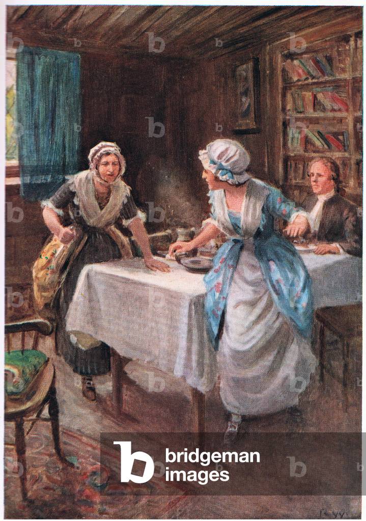 "jenny evitato il suo furia da scappando c.1920 (colore lito)", c.1920 di Roland Wheelwright