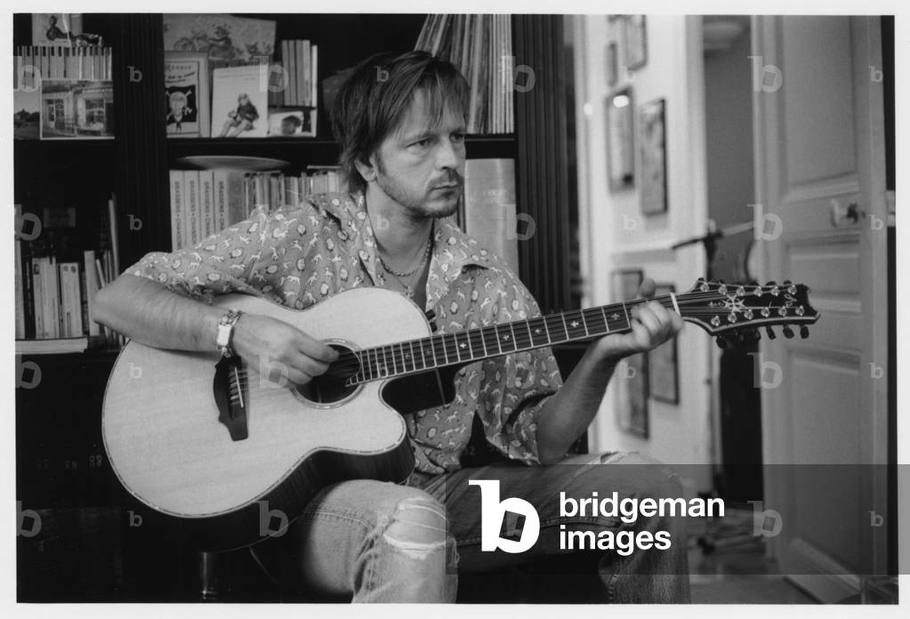 Il cantante francese Renaud (Renaud Sechan) al momento della registrazione dell'album «A la belle de mai», a c