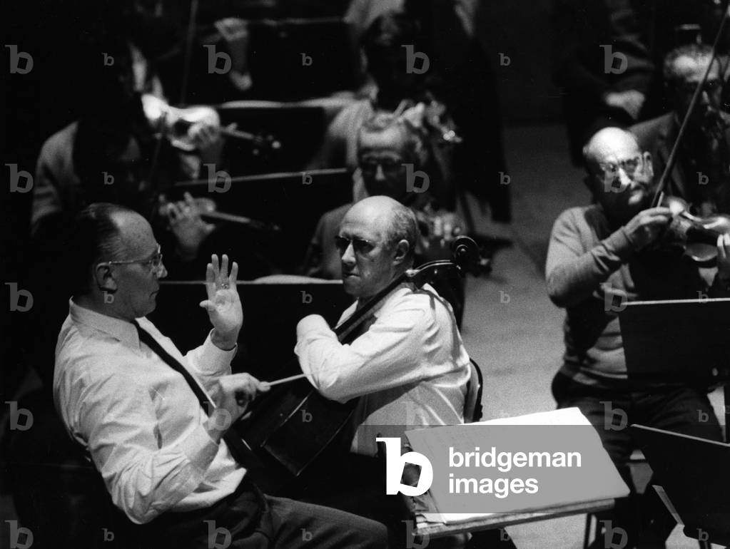 Image of Paul SACHER and Mstislav ROSTROPOVICH, 1971 by Perrine, Bernard