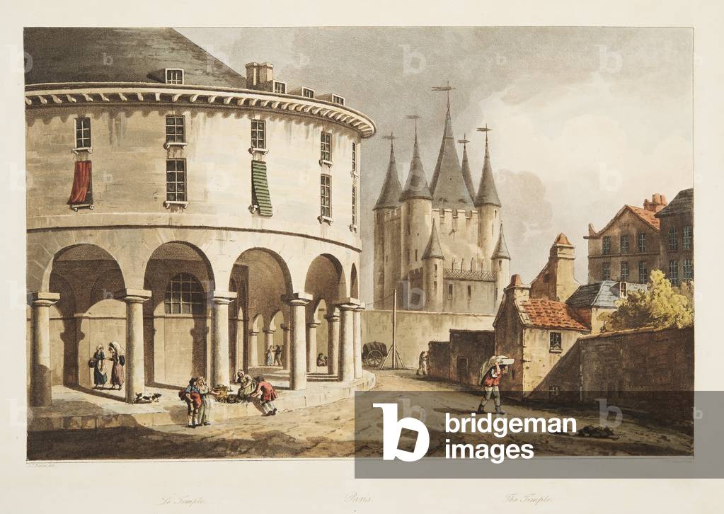 Der Tempel, Illustration aus 'Versailles, Paris und Saint Denis', Pub. 1805 (Aquatinta)