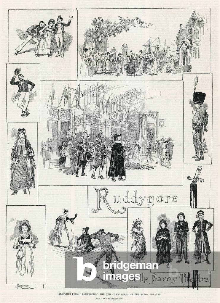 Sketches from Ruddygore the new comic opera at the Savoy Theatre (gravure) par Amedee Forestier