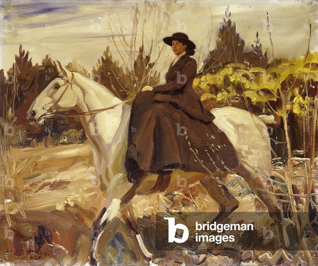 Immagine di Dipinto "il mattina ride 1914 olio su tela", 1914 di Alfred Munnings