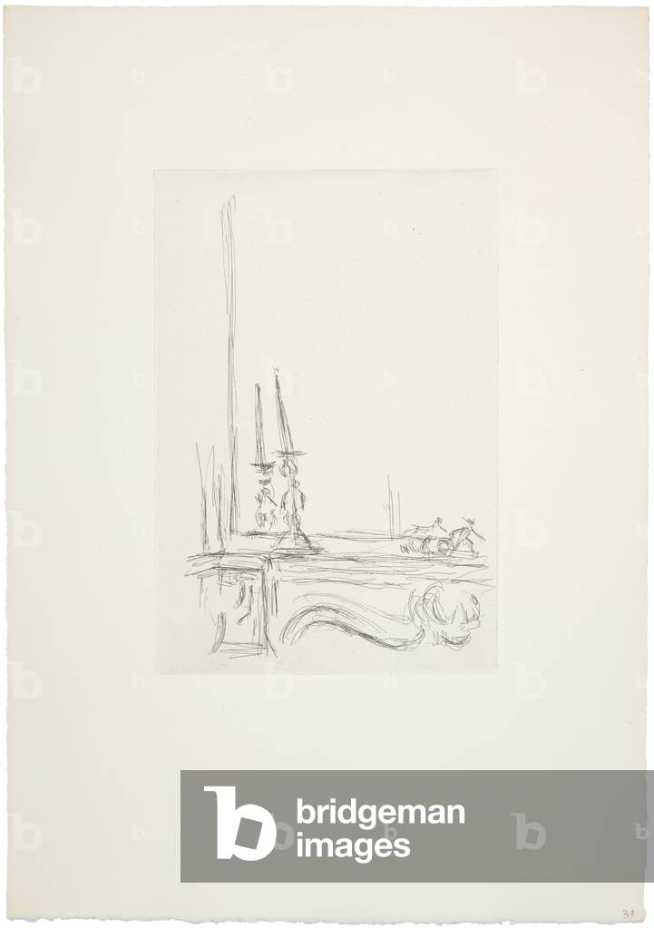 Candeliere nello specchio II, 1958-60 (acquaforte)
