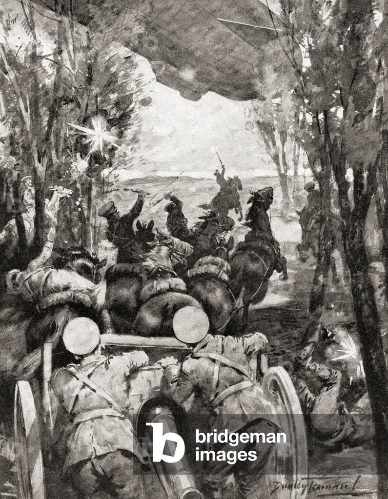 Image of The Zeppelin ZV forced to land due to damage from