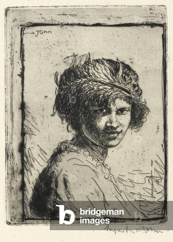 Anne con un cappello piumato, 1906 (acquaforte)