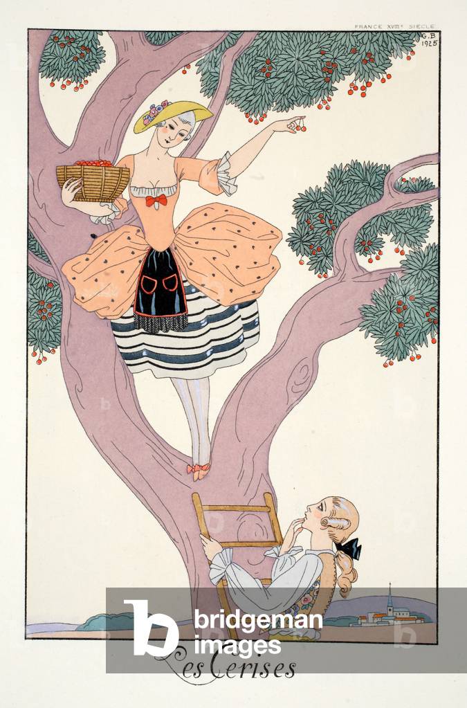 Kirschen, aus 'Falbalas & Fanfreluches, Almanach des Modes Présentes, Passées et Futures', 1926 (Farbe litho)