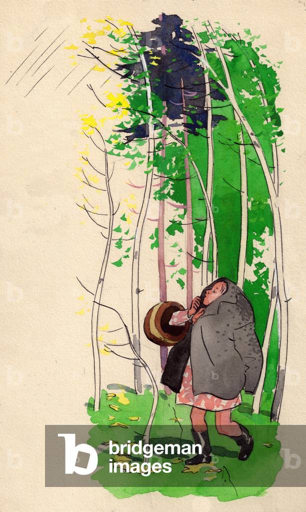 Illustrazione da 'Difficile Verses' di Elena Blaginina, 1960 (gouache su carta)