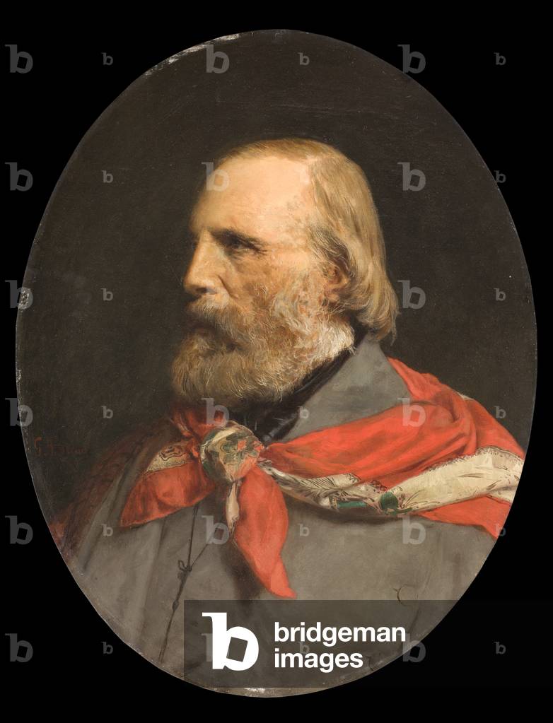 "Giuseppe Garibaldi" di Gerolamo Induno, b/w