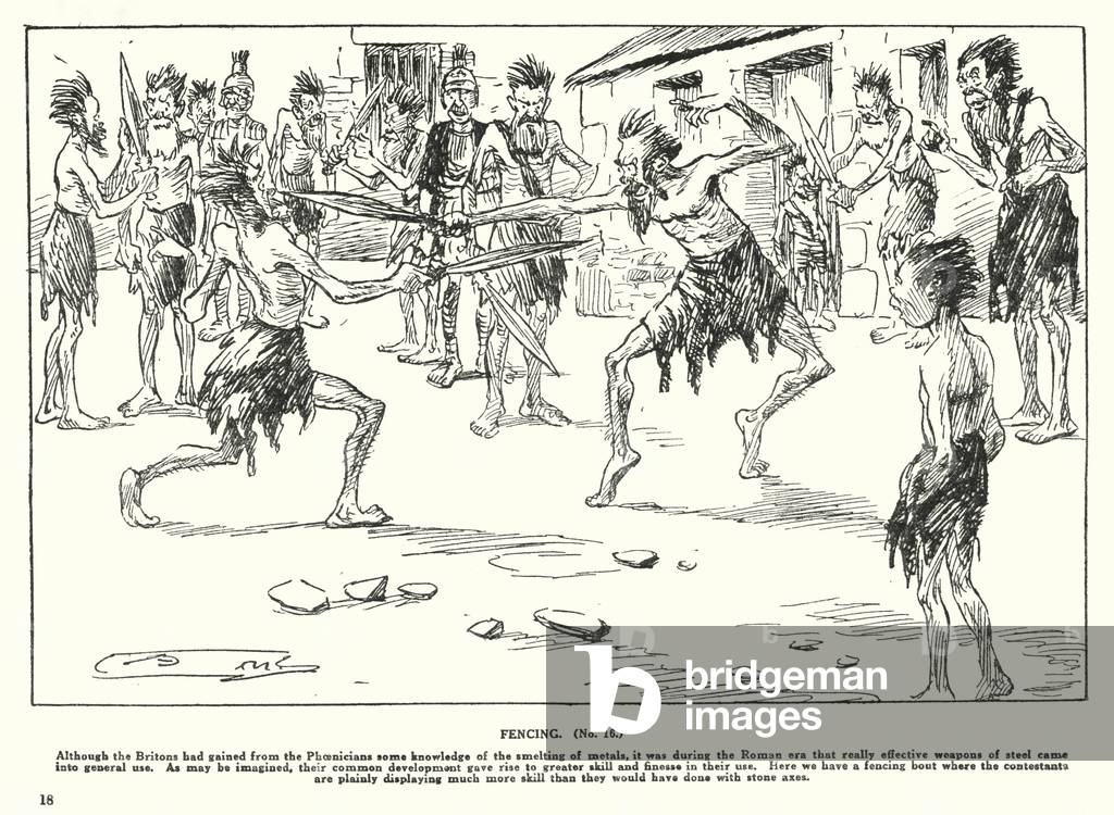 Image of Print depicting Fencing (litho) 1901 by Arthur Moreland