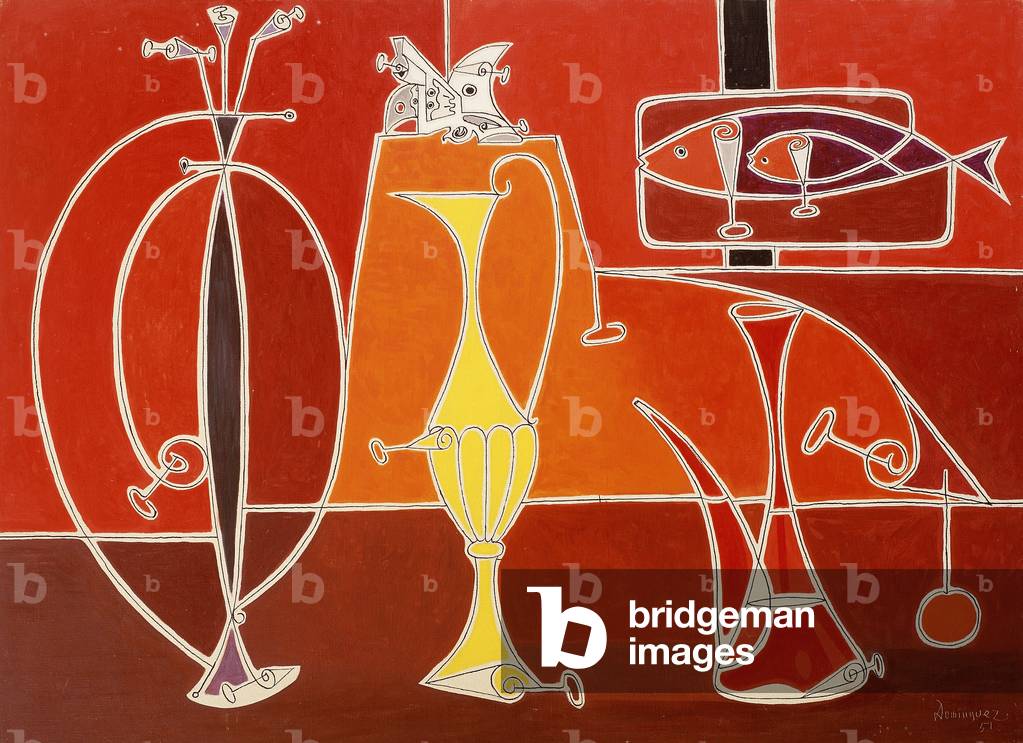 Composizione Rosso e Giallo; Composizione Rouge et Jaune, 1951 (olio e nero inchiostro su tela)