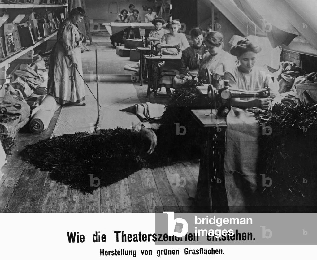 Production Backdrop Image of Production of theatre backdrops, 1912 (b/w photo)