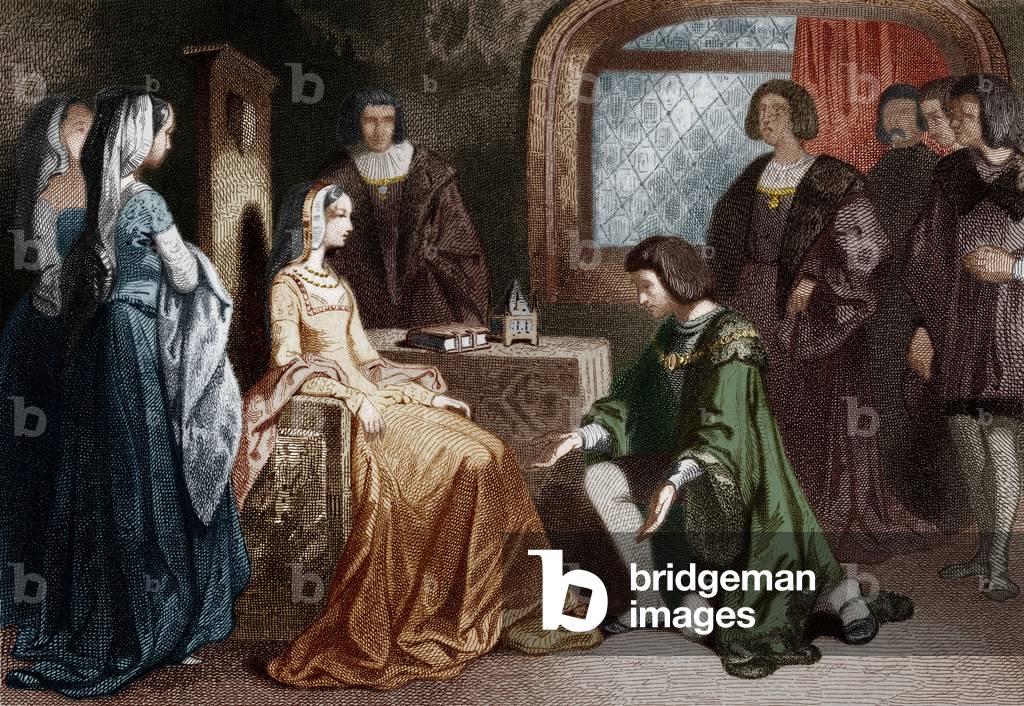 Image of Engraving depicting Anne of Brittany and Louis d'Orleans by Unknown Artist