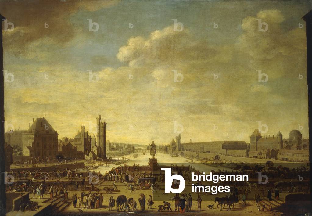 Una vista di Parigi dal punto de la Cite, (olio su tela)