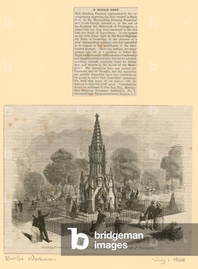 Trinkbrunnen in Hyde Park (Gravur)