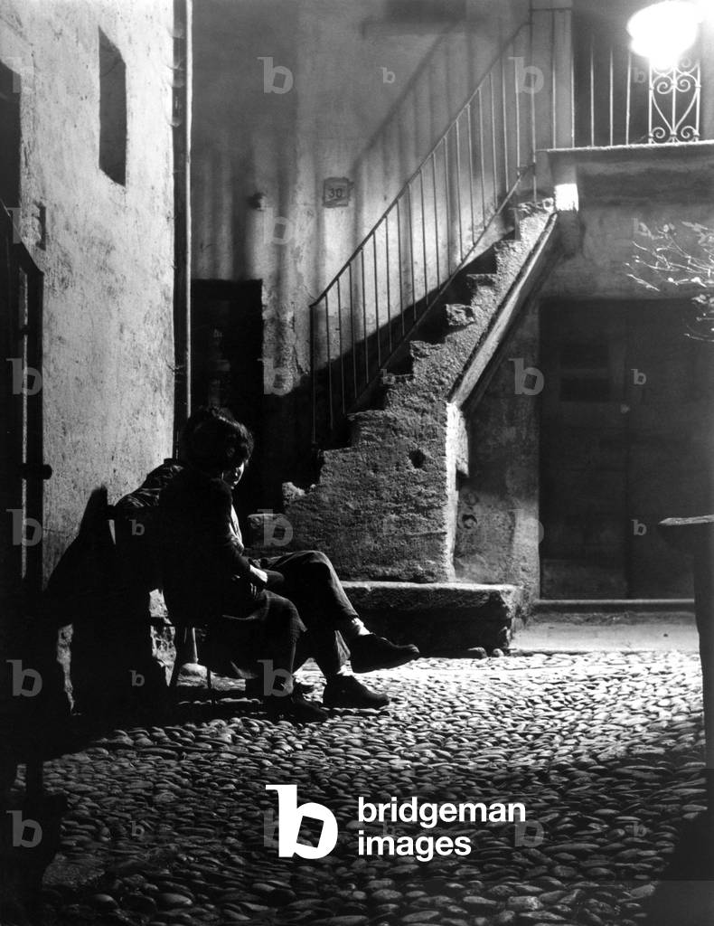 Isola dei Pescatori, Lago Maggiore, Italia, 1953 (foto b/n)