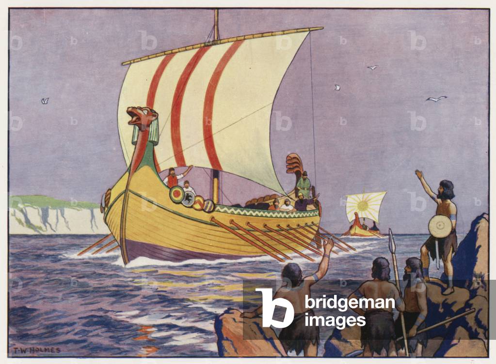 La venuta dei Fenici (lito a colori)