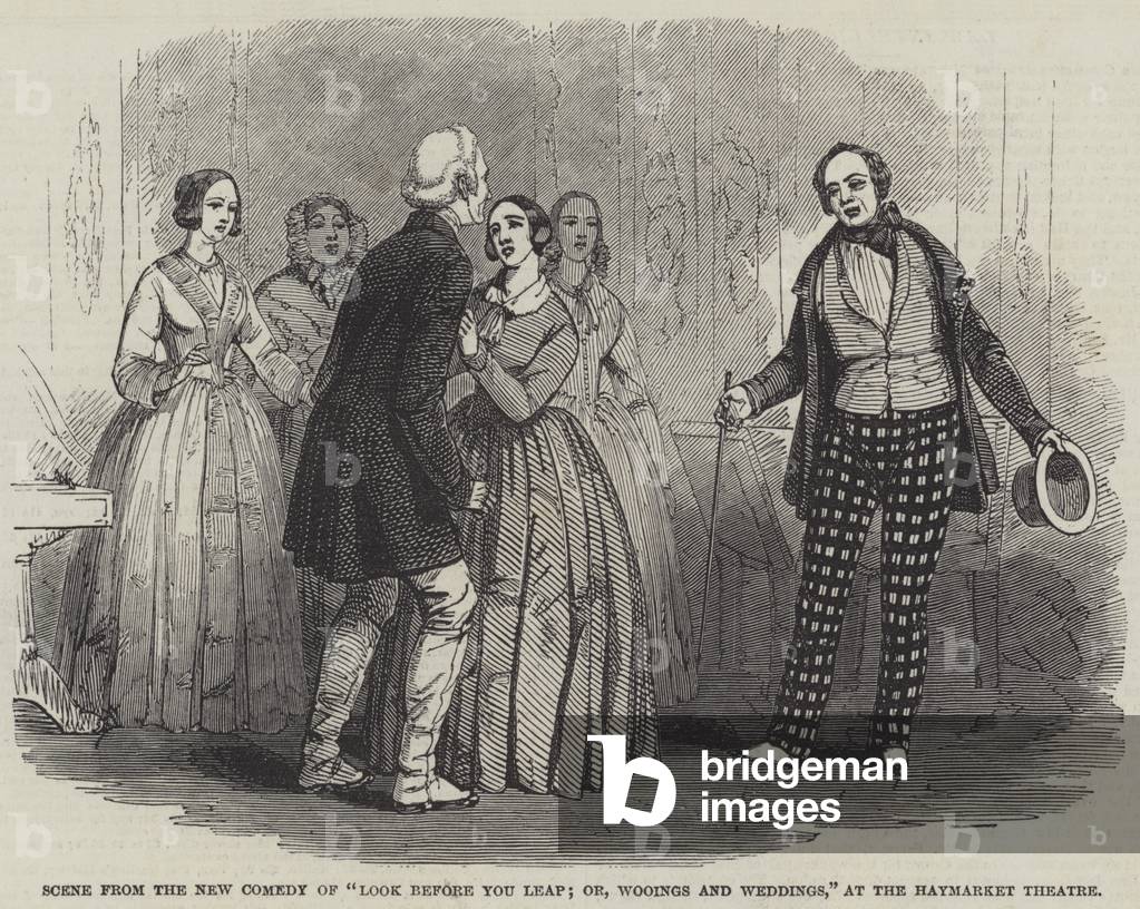 "Scena dalla nuova commedia di «Look Before You Leap; or" 1846 di English School