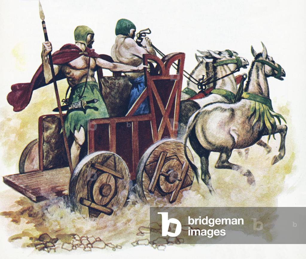 Sumerischer Streitwagen (Farblitho)
