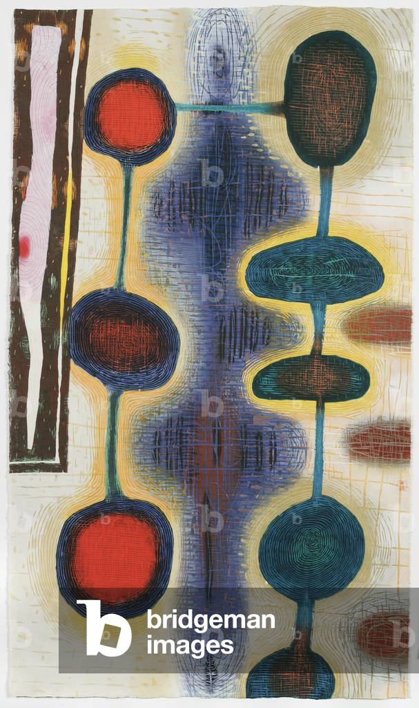Codice rotto, 1999 (xilografia a colori)