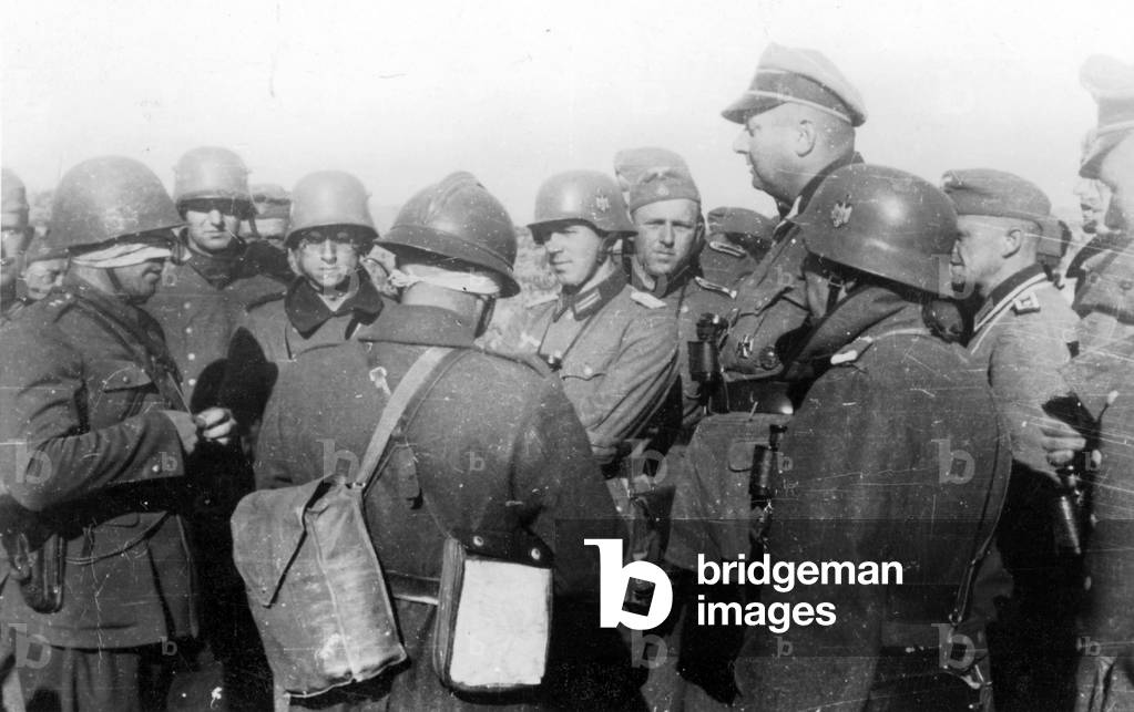 Polish negotiators , negotiate the handover of Modlin, 1939 (b/w photo)