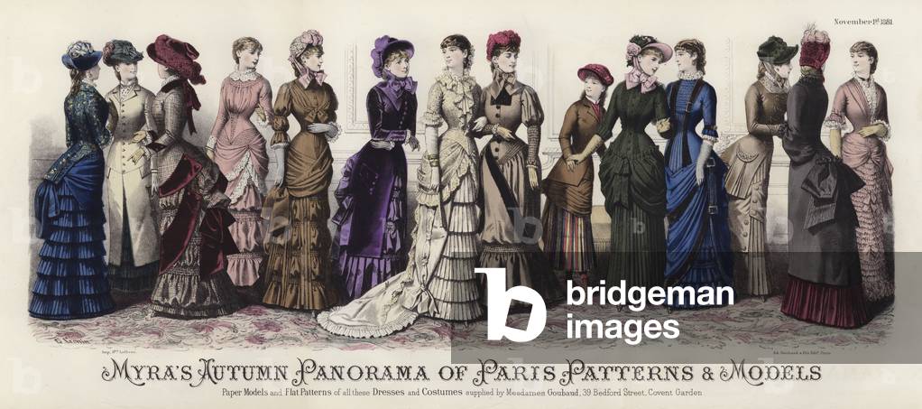 Immagine di Incisione "Myra's Autumn Panorama of Paris Patterns and Models (incisione a colori)" di European S