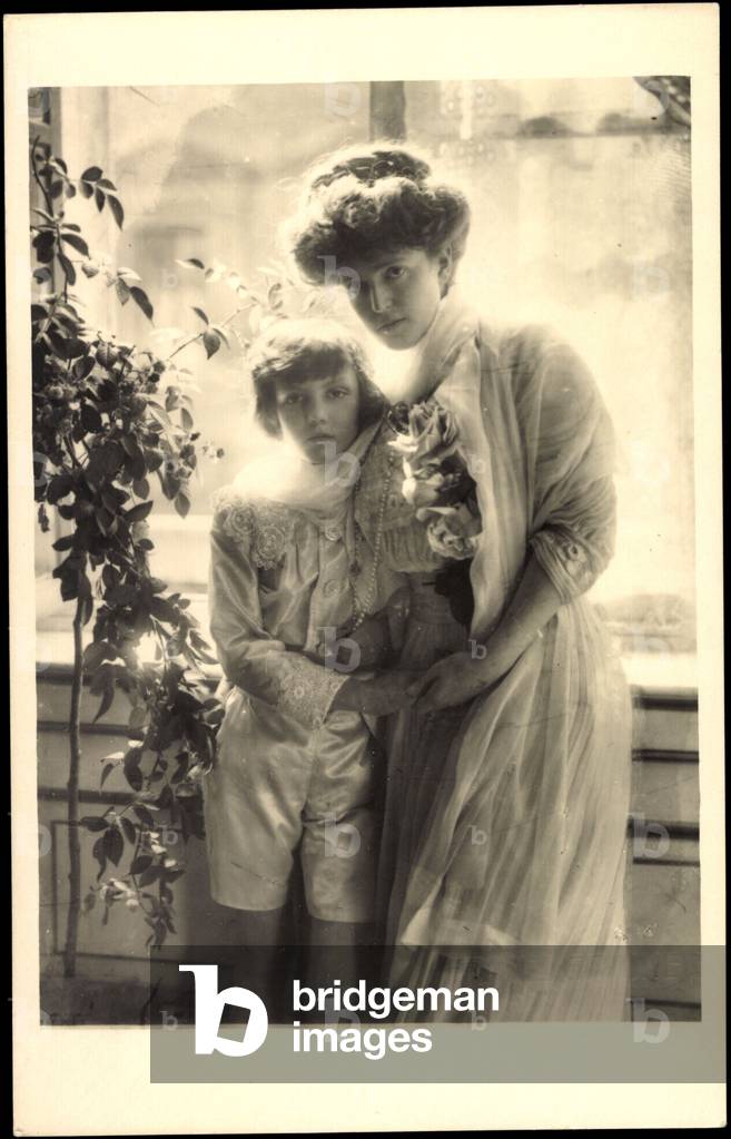 Immagine di Fotografia "Ak Marie Gabriele di Baviera con il Principe Luitpold (foto b/n)" di German Photograph
