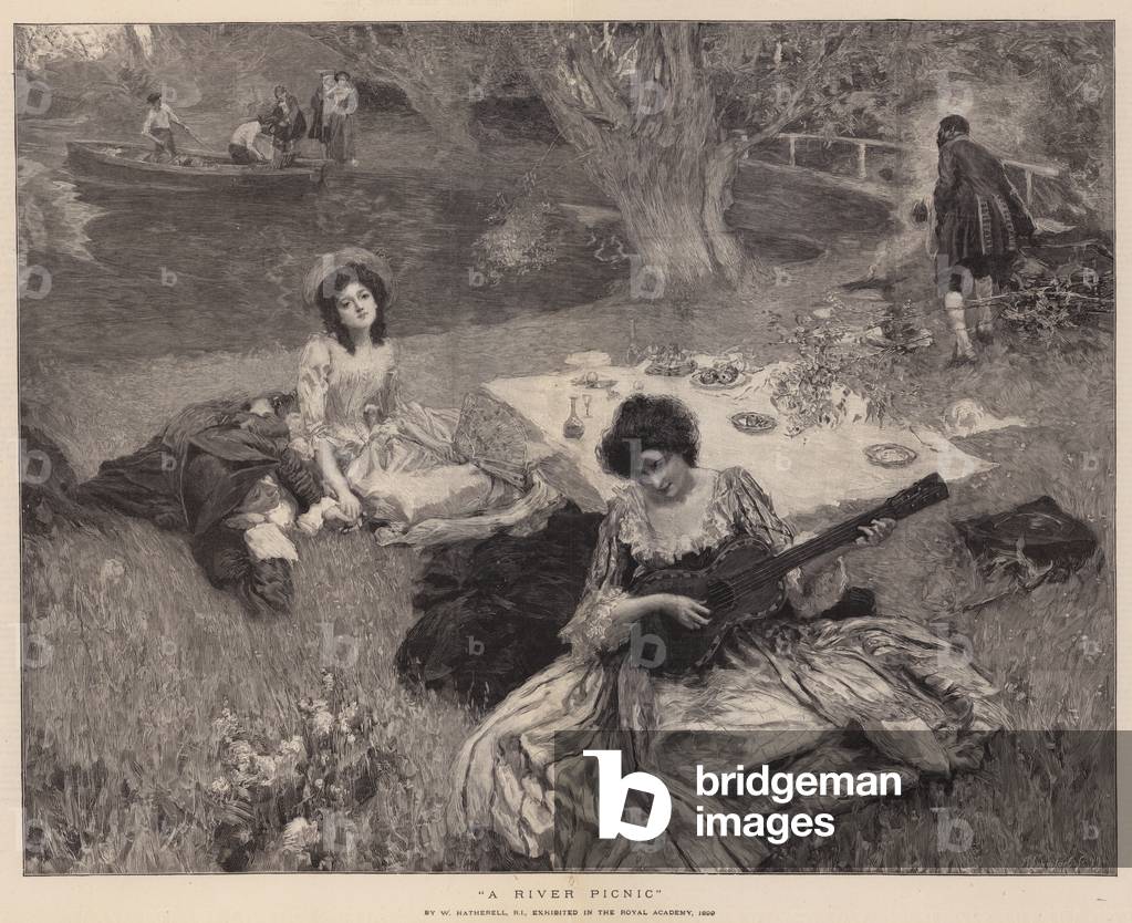 Une rivière pique-nique (gravure)