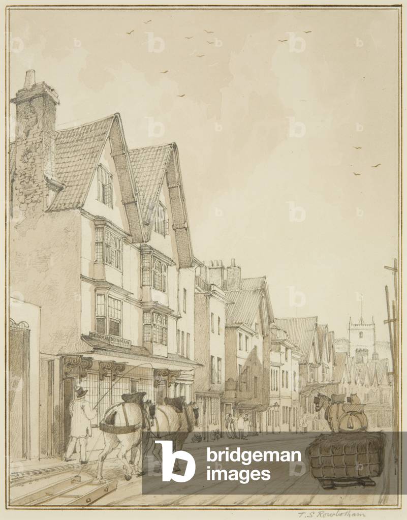 Immagine di Disegno "Temple Street" di Thomas Leeson the Elder Rowbotham, b/w